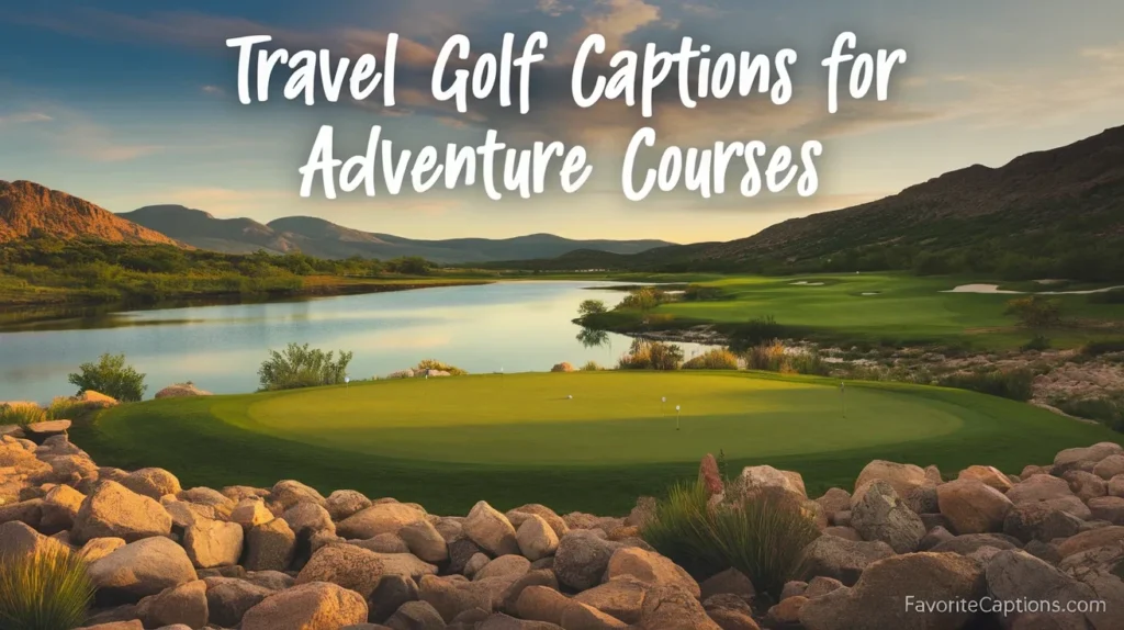 Travel golf captions for adventure courses