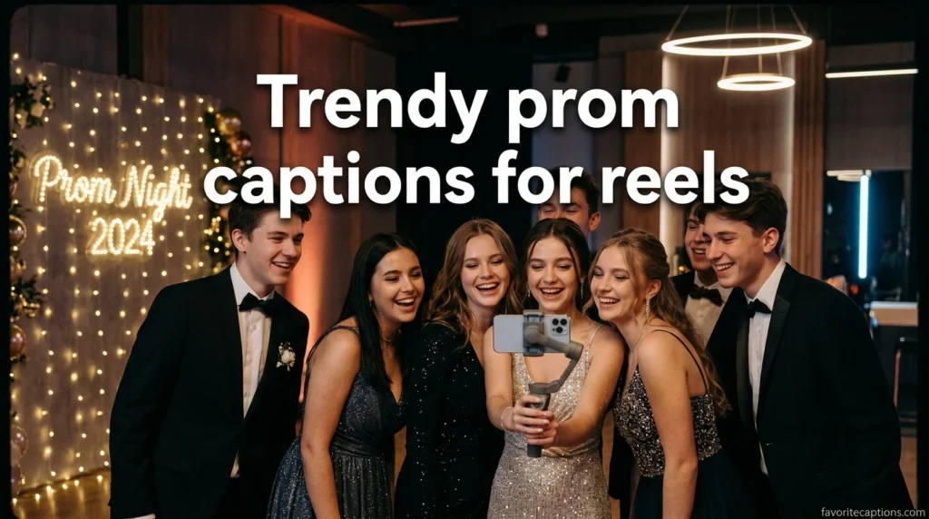 Trendy prom captions for reels