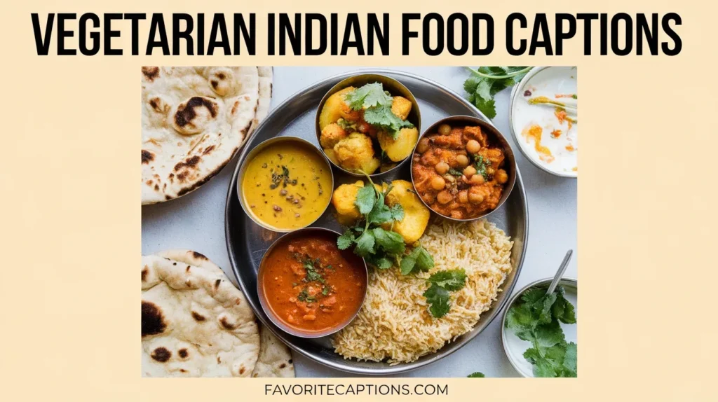 Vegetarian Indian Food Captions