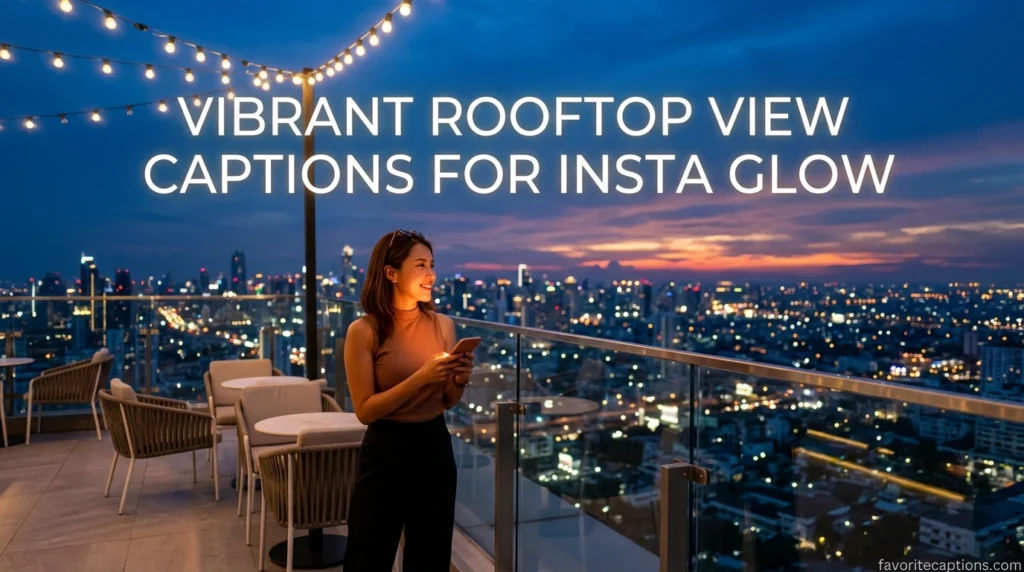 Vibrant Rooftop View Captions for Insta Glow