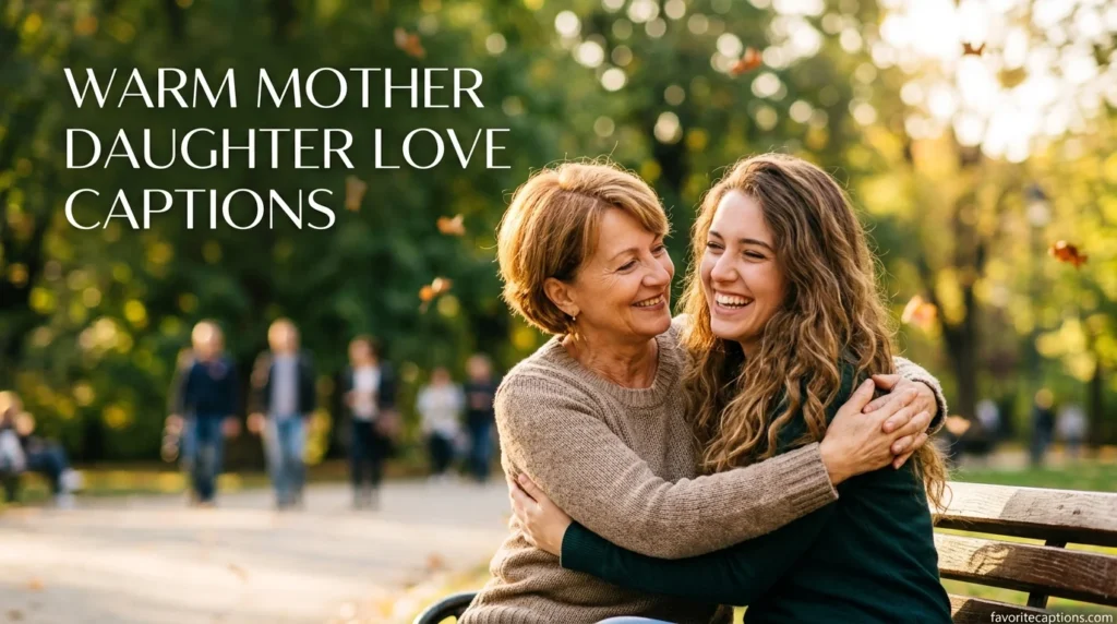 Warm mother daughter love captions