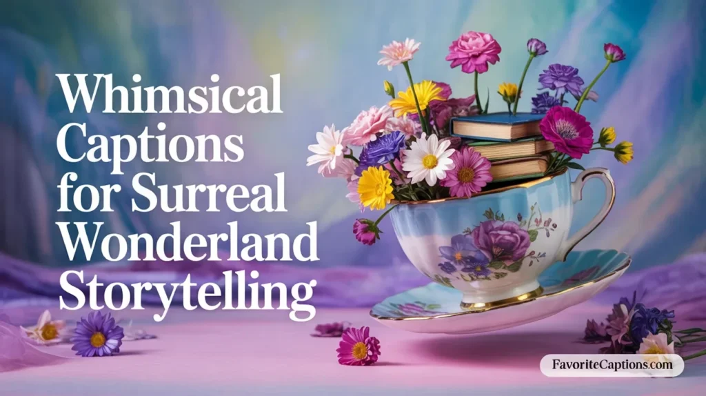 Whimsical captions for surreal Wonderland storytelling