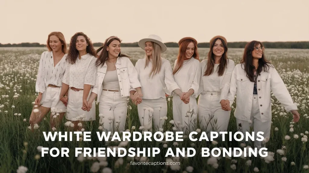 White wardrobe captions for friendship and bonding