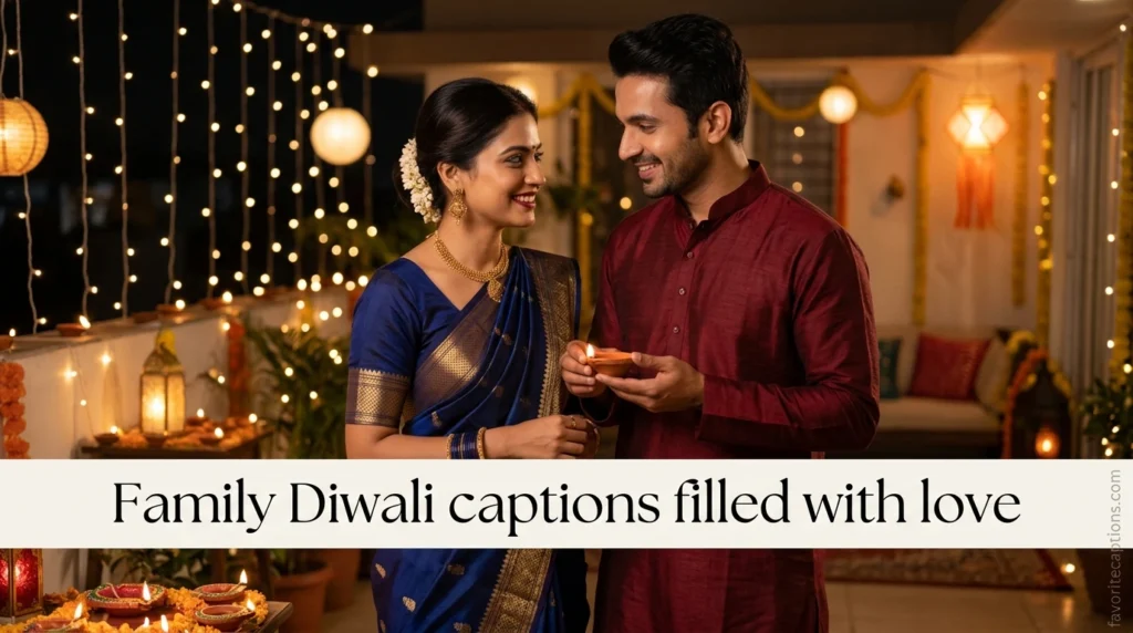 Family Diwali captions filled with love