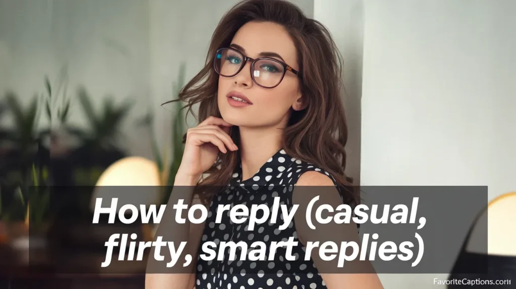 How to reply (casual, flirty, smart replies)