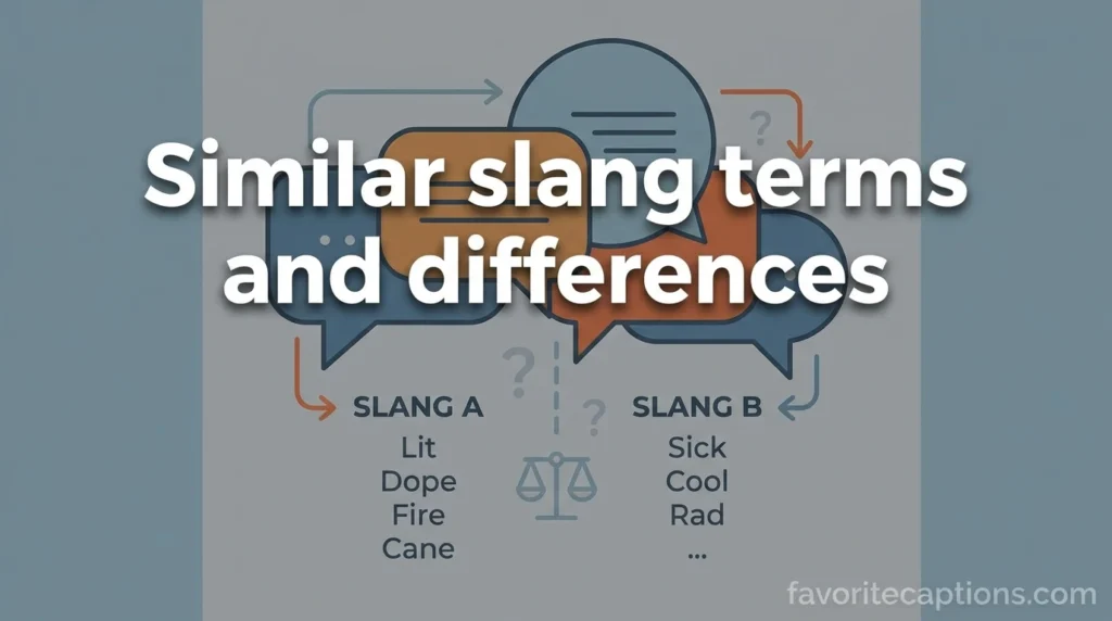 Similar slang terms and differences