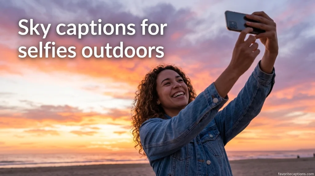 Sky captions for selfies outdoors