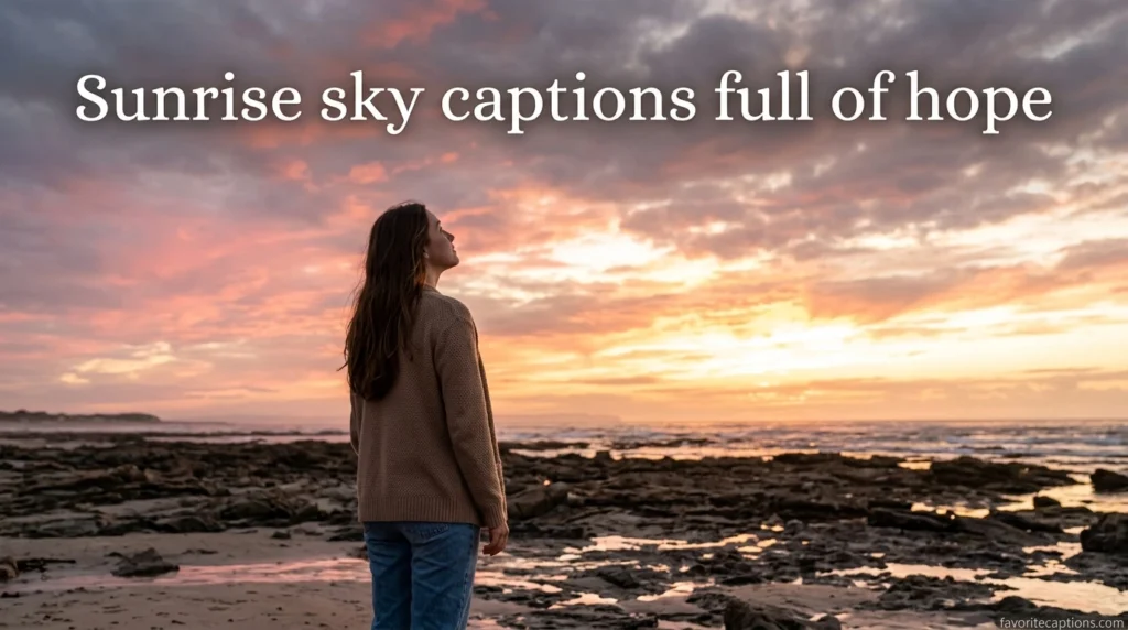 Sunrise sky captions full of hope