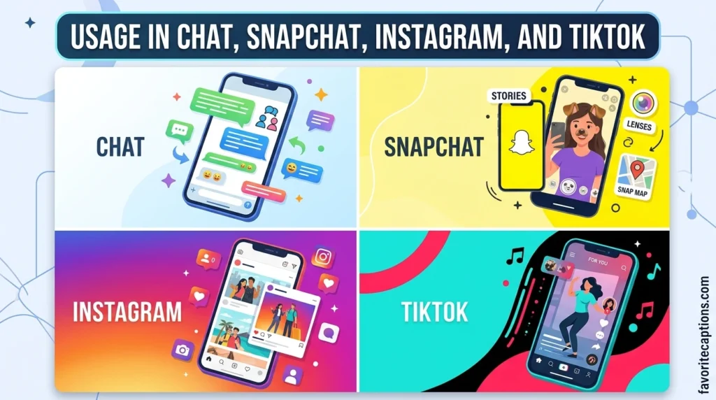 Usage in Chat, Snapchat, Instagram, and TikTok
